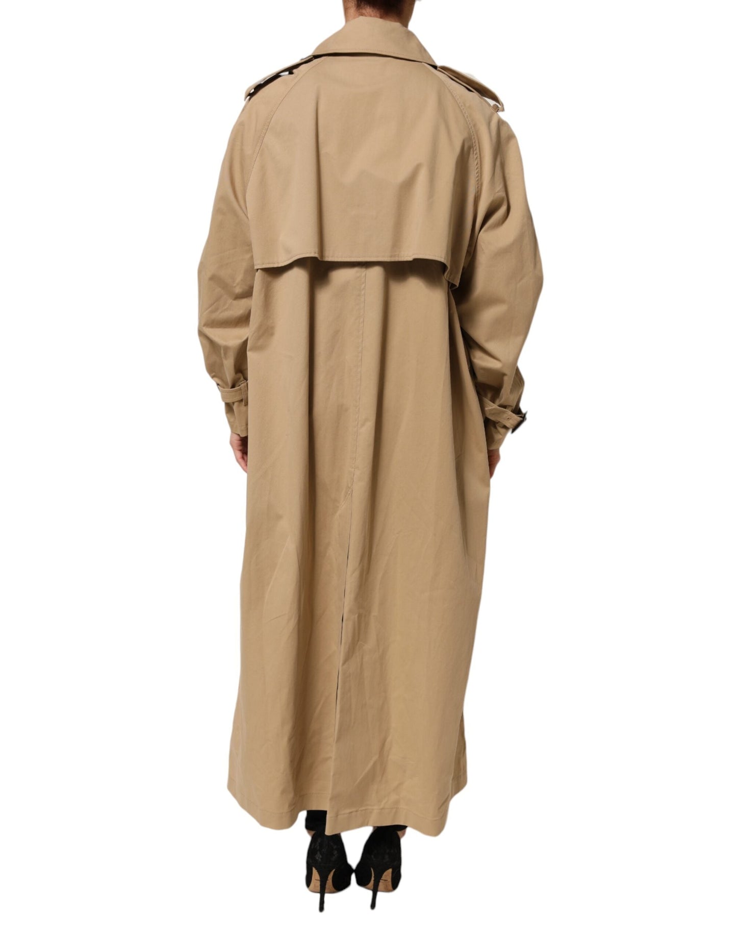 Dolce & Gabbana Khaki Double Breasted Trench Coat Jacket