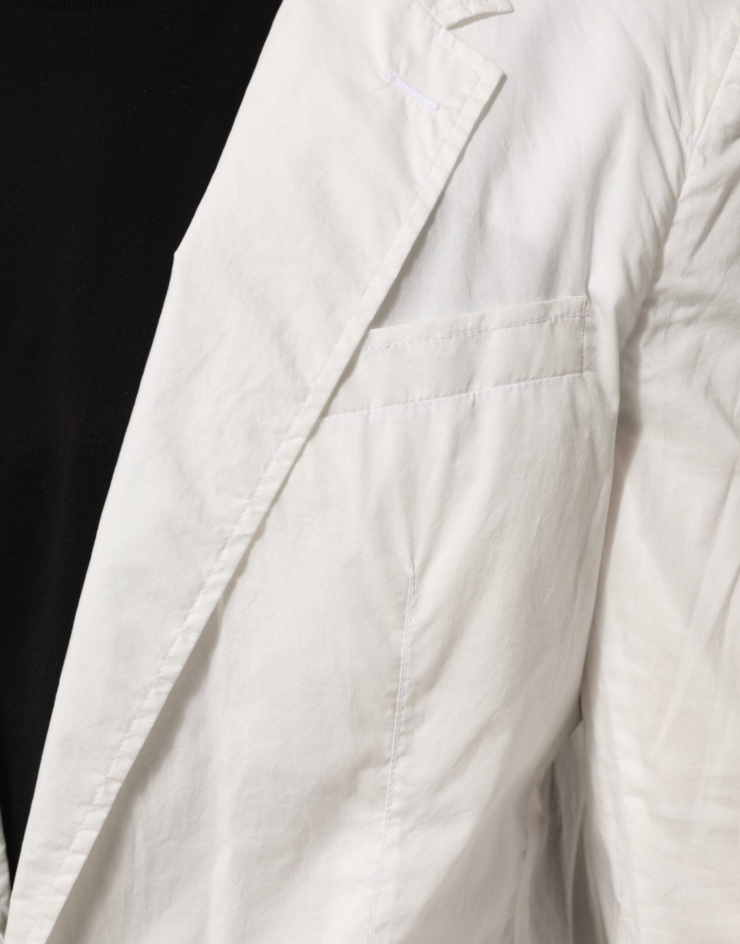 Dolce & Gabbana White Cotton 1 Button Men Suit Blazer