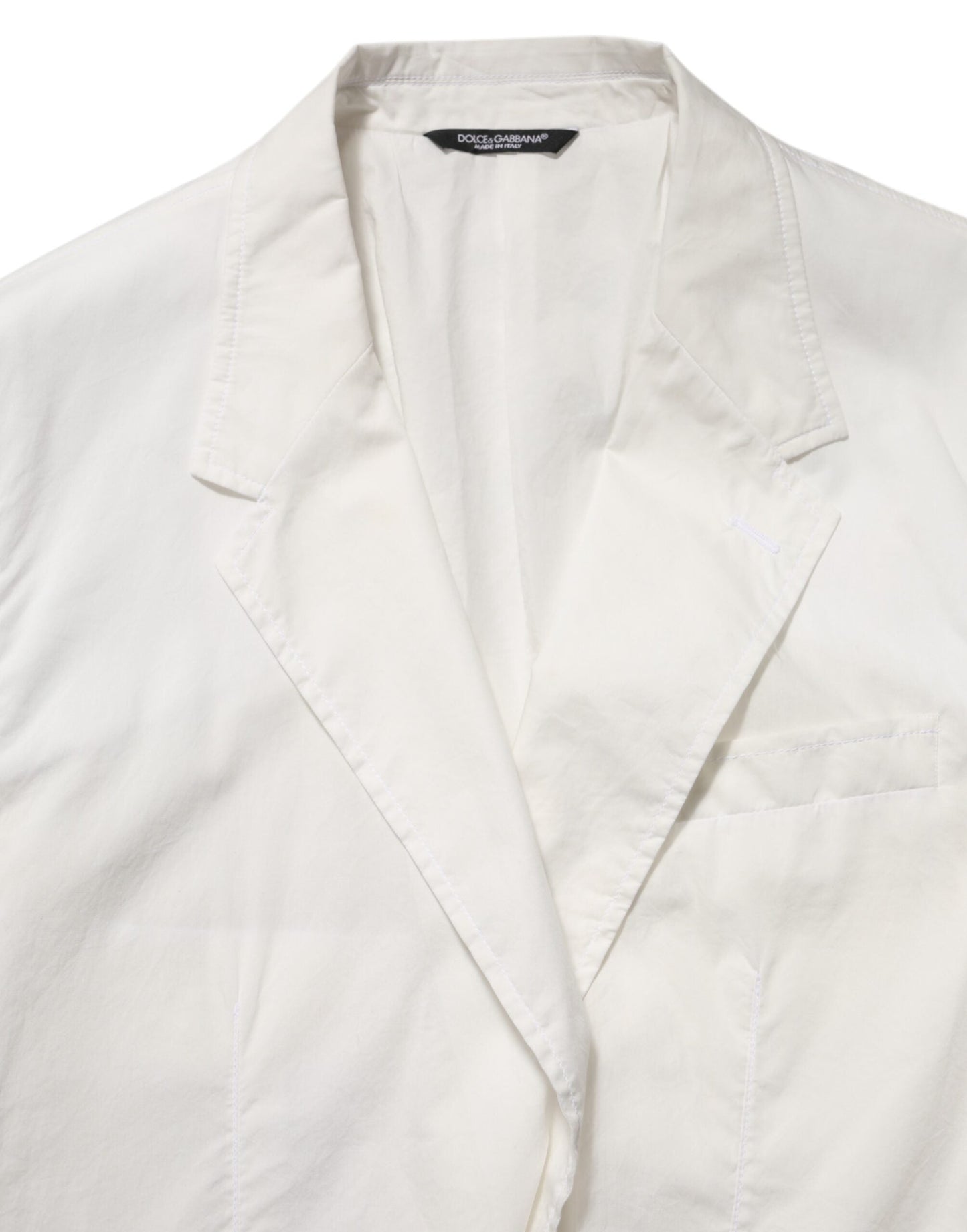 Dolce & Gabbana White Cotton 1 Button Men Suit Blazer