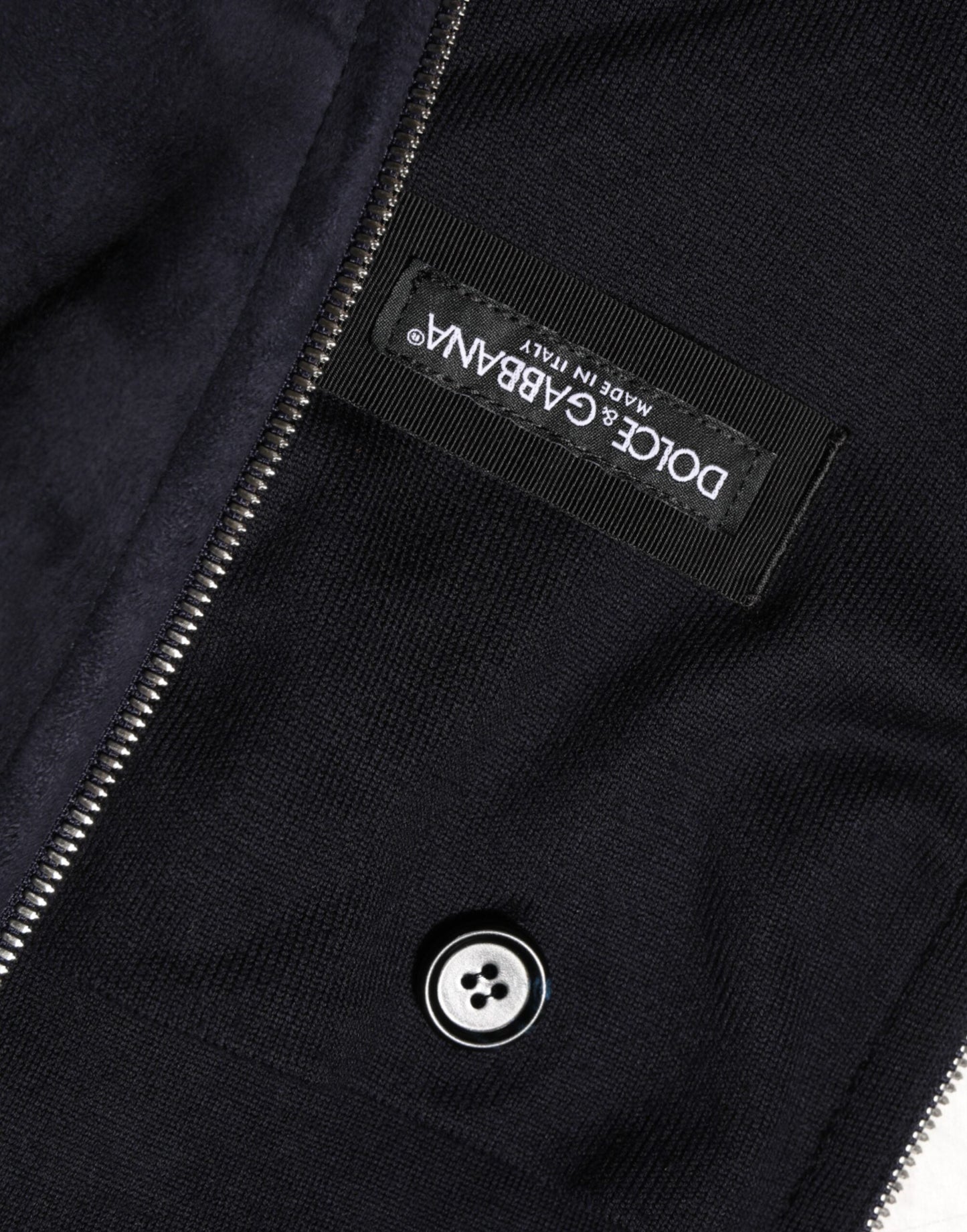 Dolce & Gabbana Black Leather Full Zip Hooded Blouson Jacket