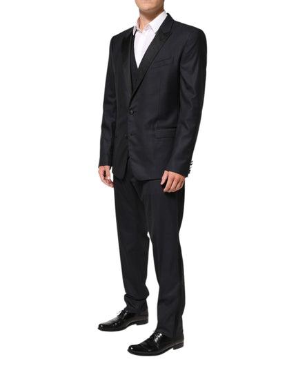 Dolce & Gabbana Black MARTINI 2 Buttons Suit 3 Piece Suit