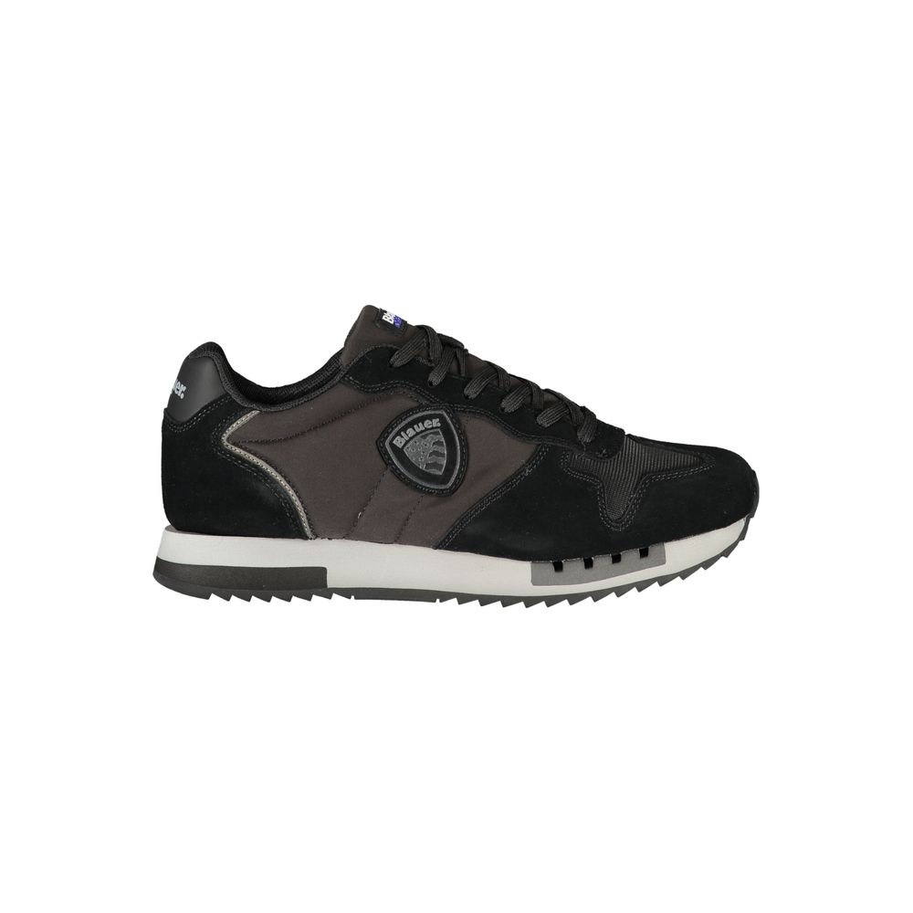 Blauer Black Leather Men Sneaker
