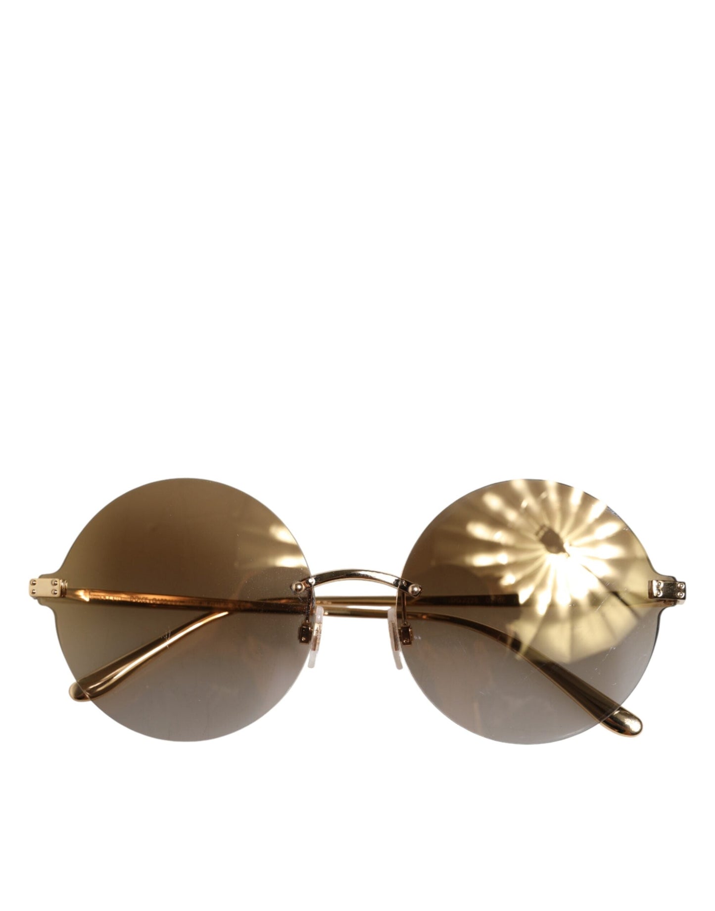 Dolce & Gabbana DG2228 Gold Plated Round Lenses Shades Eyewear Sunglasses