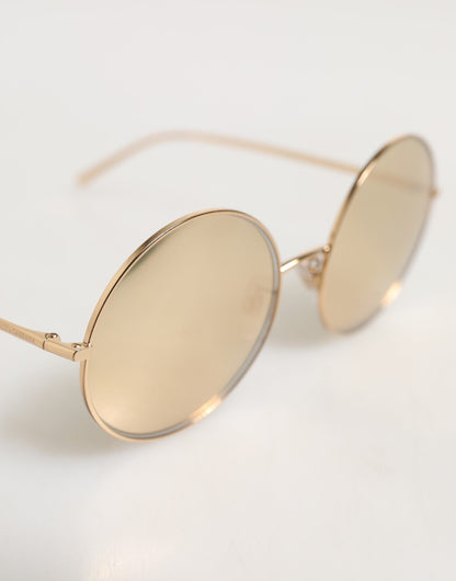 Dolce & Gabbana DG2215K Gold Plated Round Lenses Shade Eyewear Sunglasses