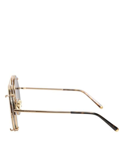 Dolce & Gabbana DG2198 Brown Leopard Print Gradient Round Sunglasses