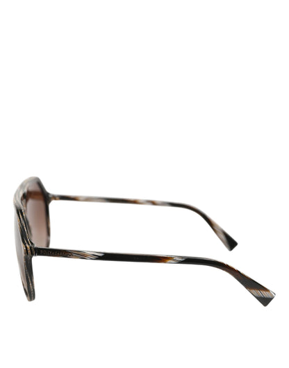 Dolce & Gabbana Brown Full Rim Acetate Pilot Eyewear Sunglasses
