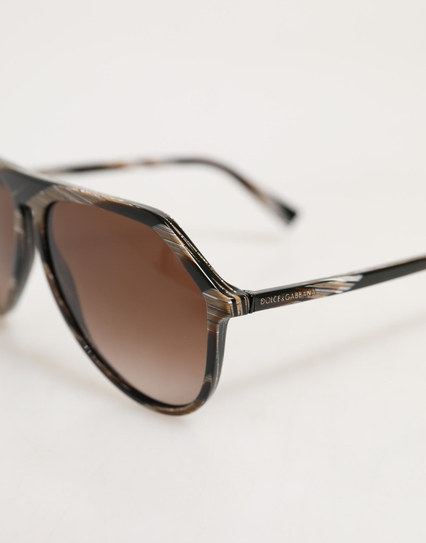 Dolce & Gabbana Brown Full Rim Acetate Pilot Eyewear Sunglasses