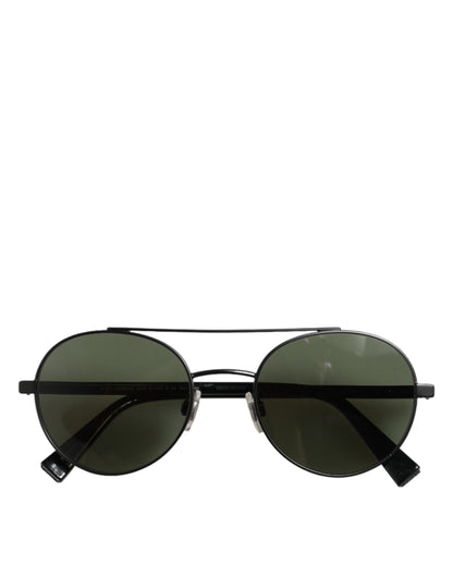 Dolce & Gabbana Matte Black Steel Frame Gray Lens Sunglasses