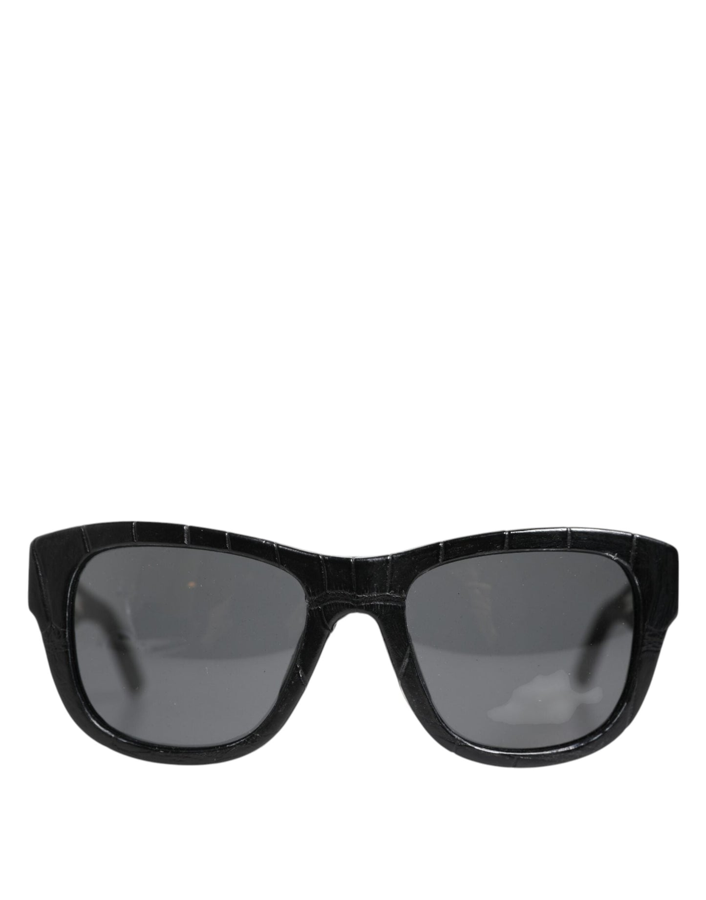 Dolce & Gabbana DG4177 Black Leather Frame Tinted Lens Sunglasses