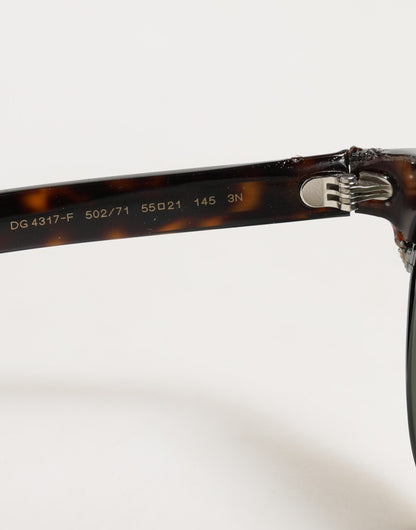 Dolce & Gabbana DG4317F Brown Tortoiseshell Pilot Frame Shades Sunglasses