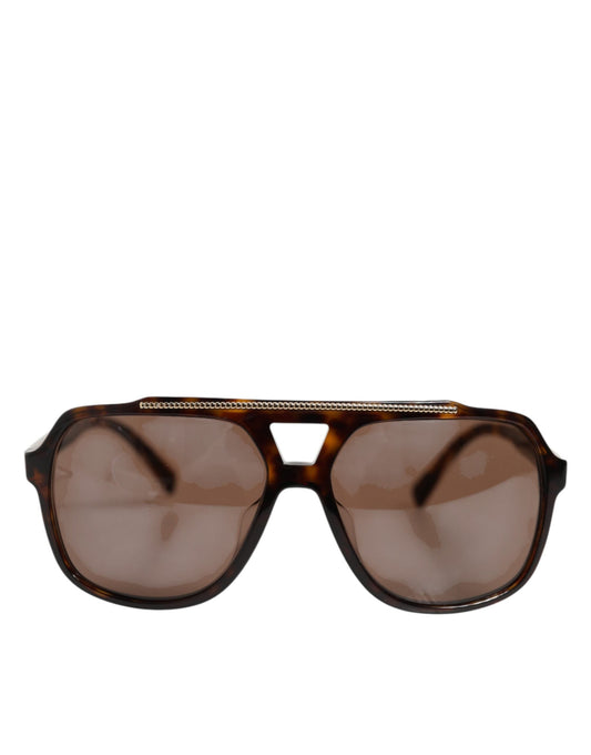Dolce & Gabbana Dark Brown Tortoise Shell Pilot Frame Sunglasses