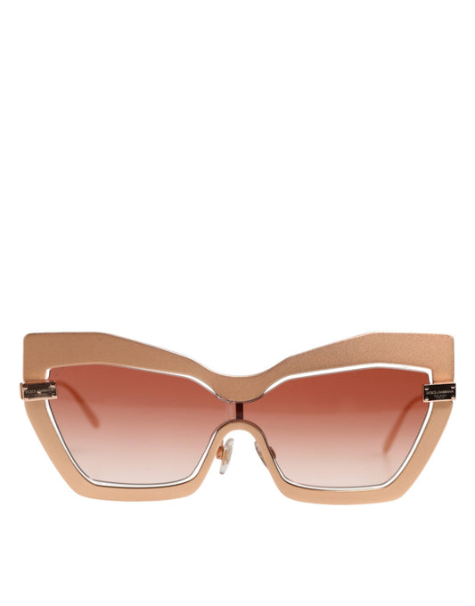 Dolce & Gabbana DG2224 Sand Rose Gold Cat Eye Irregular Frame Sunglasses