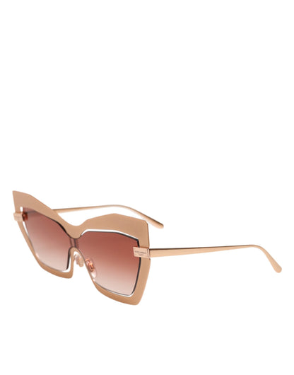 Dolce & Gabbana DG2224 Sand Rose Gold Cat Eye Irregular Frame Sunglasses