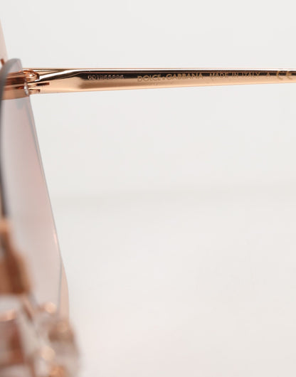 Dolce & Gabbana DG2224 Sand Rose Gold Cat Eye Irregular Frame Sunglasses