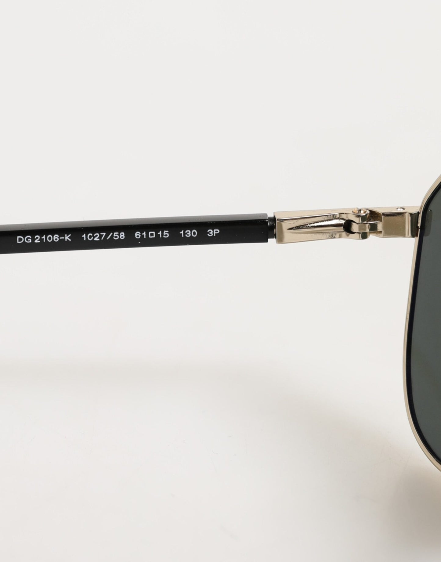 Dolce & Gabbana DG2106K Black Gold Plated Polarized MetalFrame Sunglasses