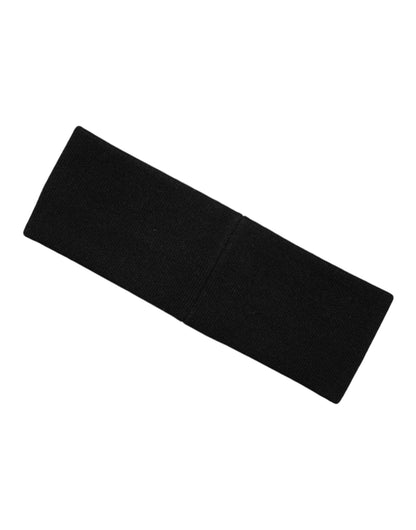 Dolce & Gabbana Black White Cashmere Headband DG Logo One Size Hat