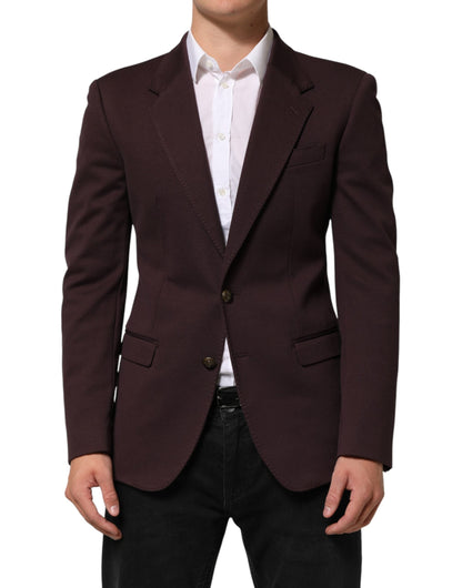 Dolce & Gabbana Maroon Cotton 2 Buttons Suit Jacket Blazer