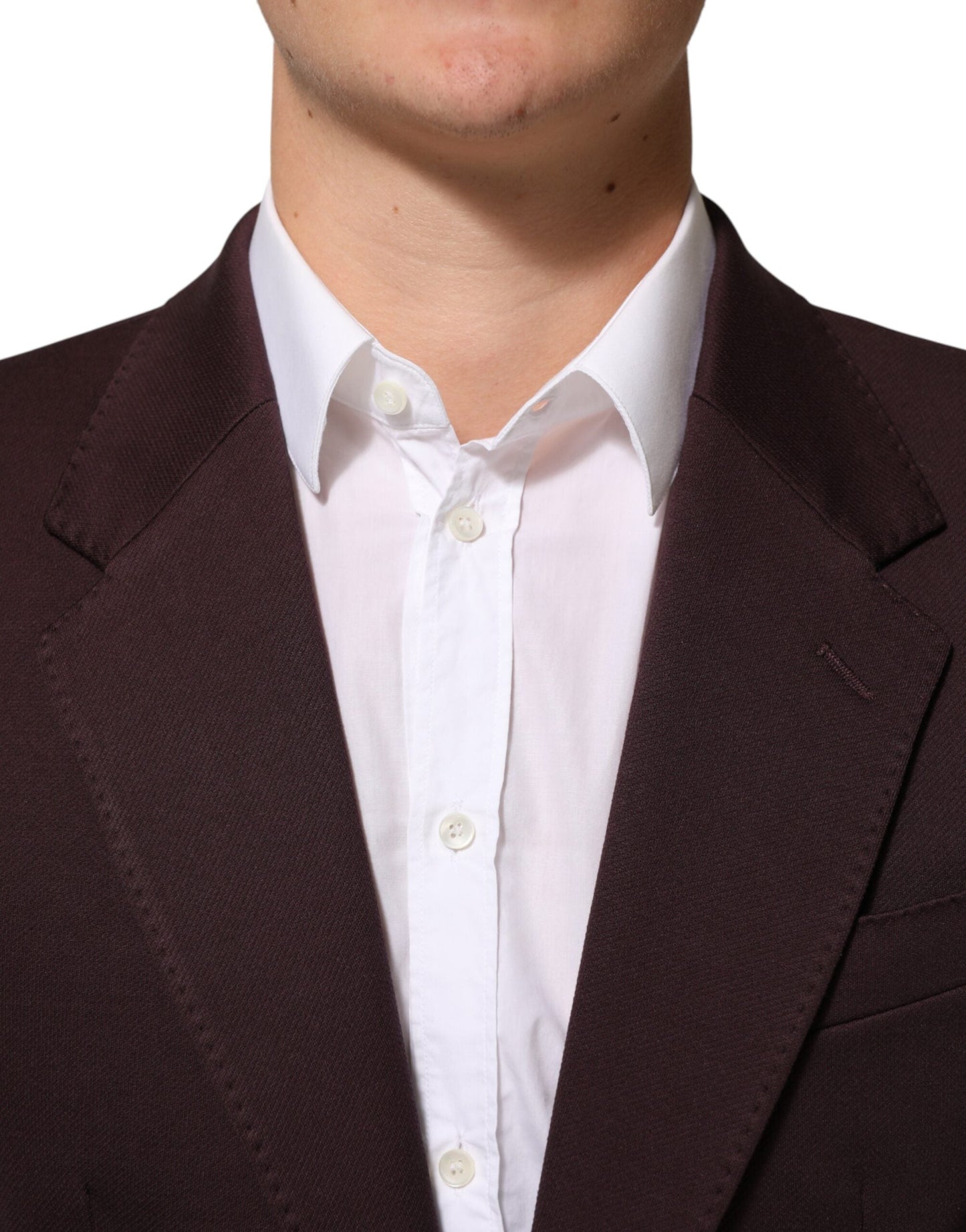 Dolce & Gabbana Maroon Cotton 2 Buttons Suit Jacket Blazer