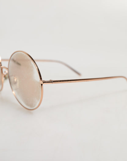 Dolce & Gabbana Rose Gold Plated Round Lenses Shades Eyewear Sunglasses