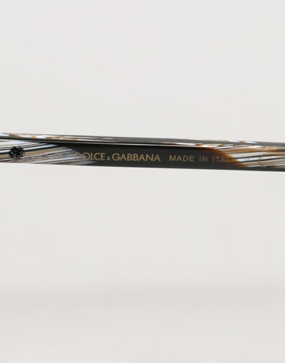 Dolce & Gabbana Modified Aviator Striped Brown Acetate Gradient Sunglasses