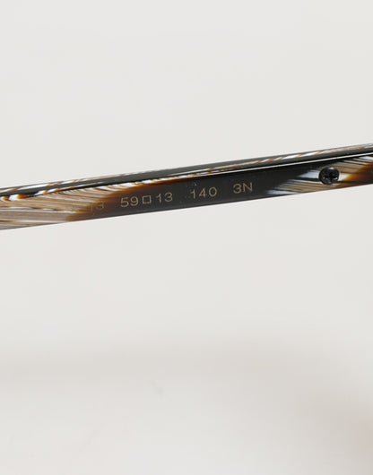 Dolce & Gabbana Modified Aviator Striped Brown Acetate Gradient Sunglasses