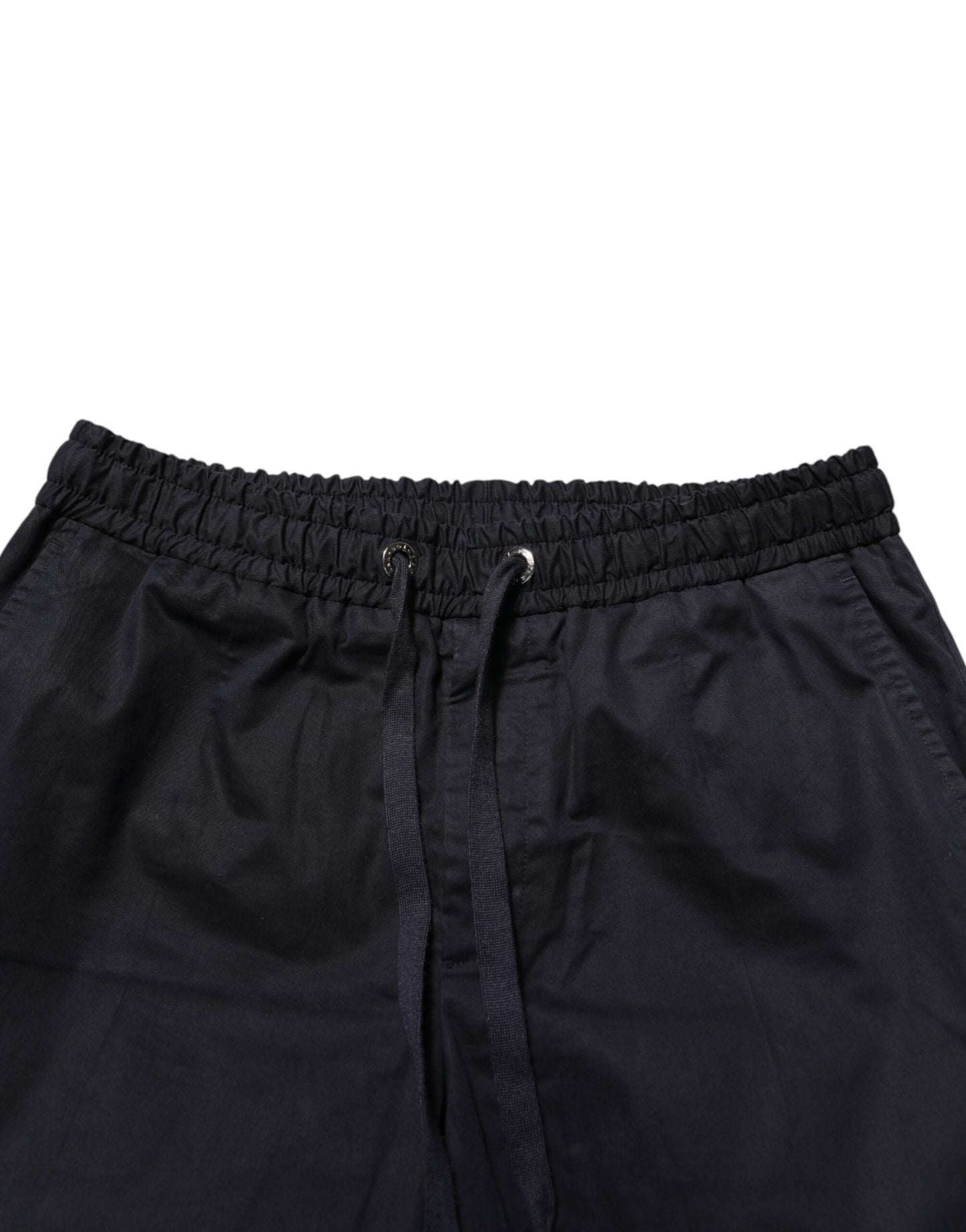 Dolce & Gabbana Black Mid Waist Drawstring Men Jogger Pants