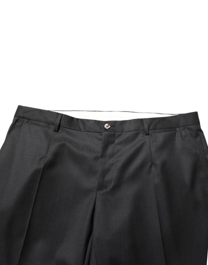 Dolce & Gabbana Black Wool Formal Dress Men Trouser Pants