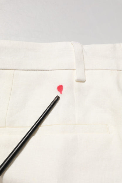 Dolce & Gabbana White Linen Formal Dress Men Trouser Pants