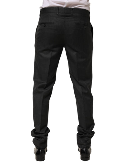 Dolce & Gabbana Black Wool Formal Dress Men Trouser Pants