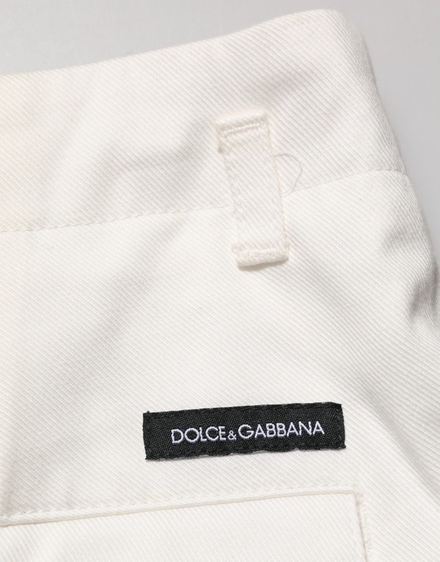 Dolce & Gabbana White Cotton Mid Waist Men Bermuda Shorts