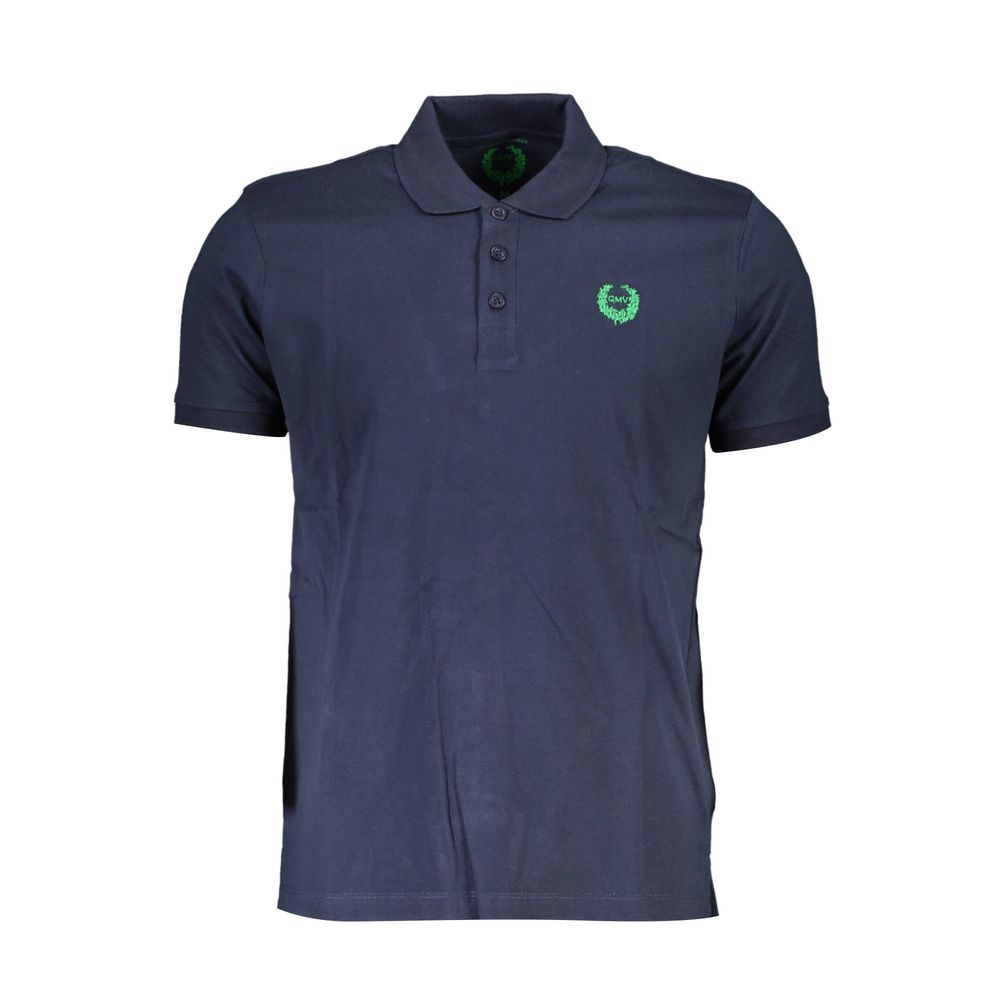 Gianmarco Venturi Blue Cotton Polo Shirt