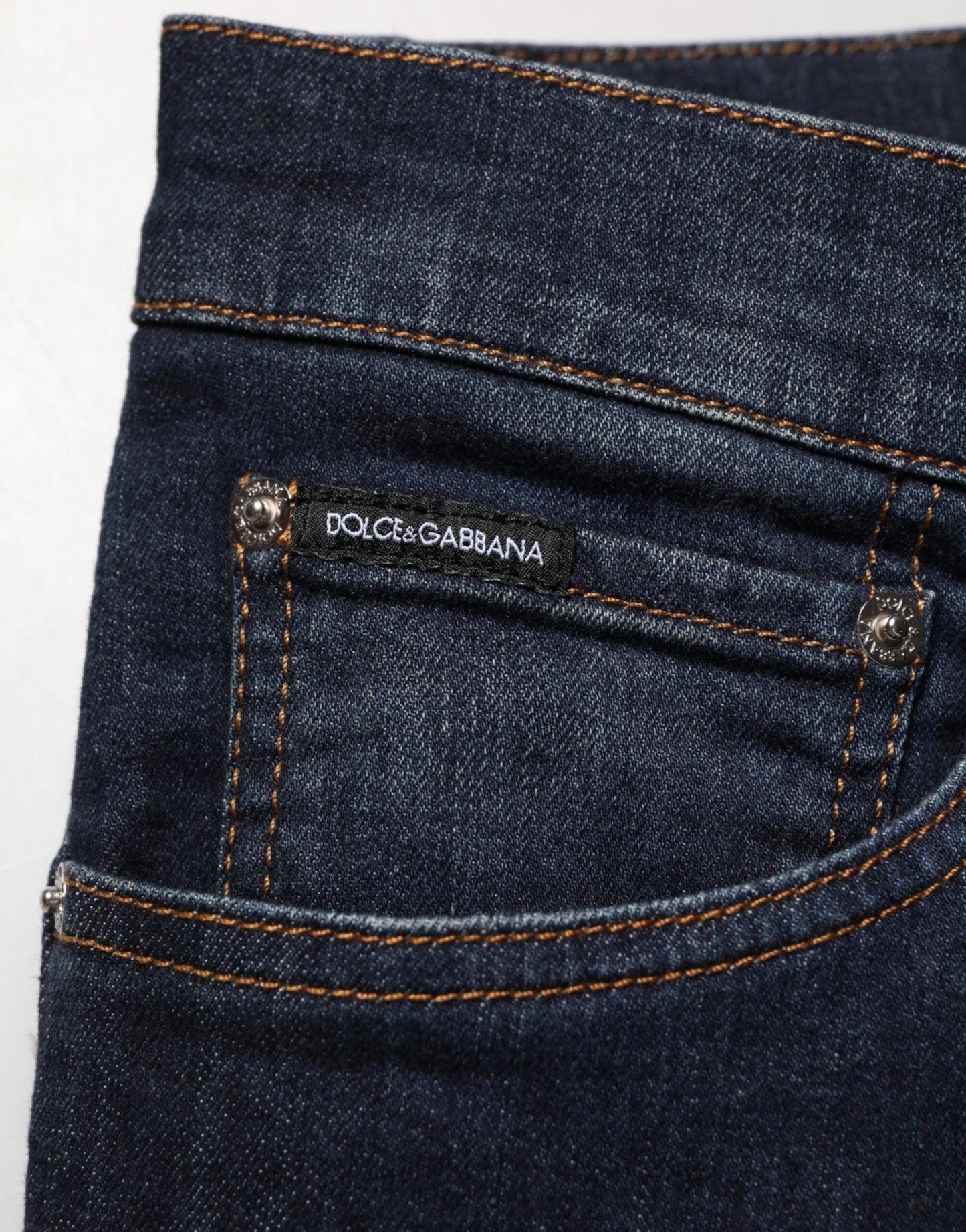 Dolce & Gabbana Dark Blue Cotton Skinny Men Denim Jeans