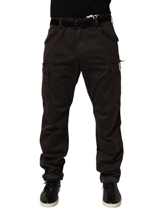 Dolce & Gabbana Brown Re- Edition Cotton Men Cargo Pants