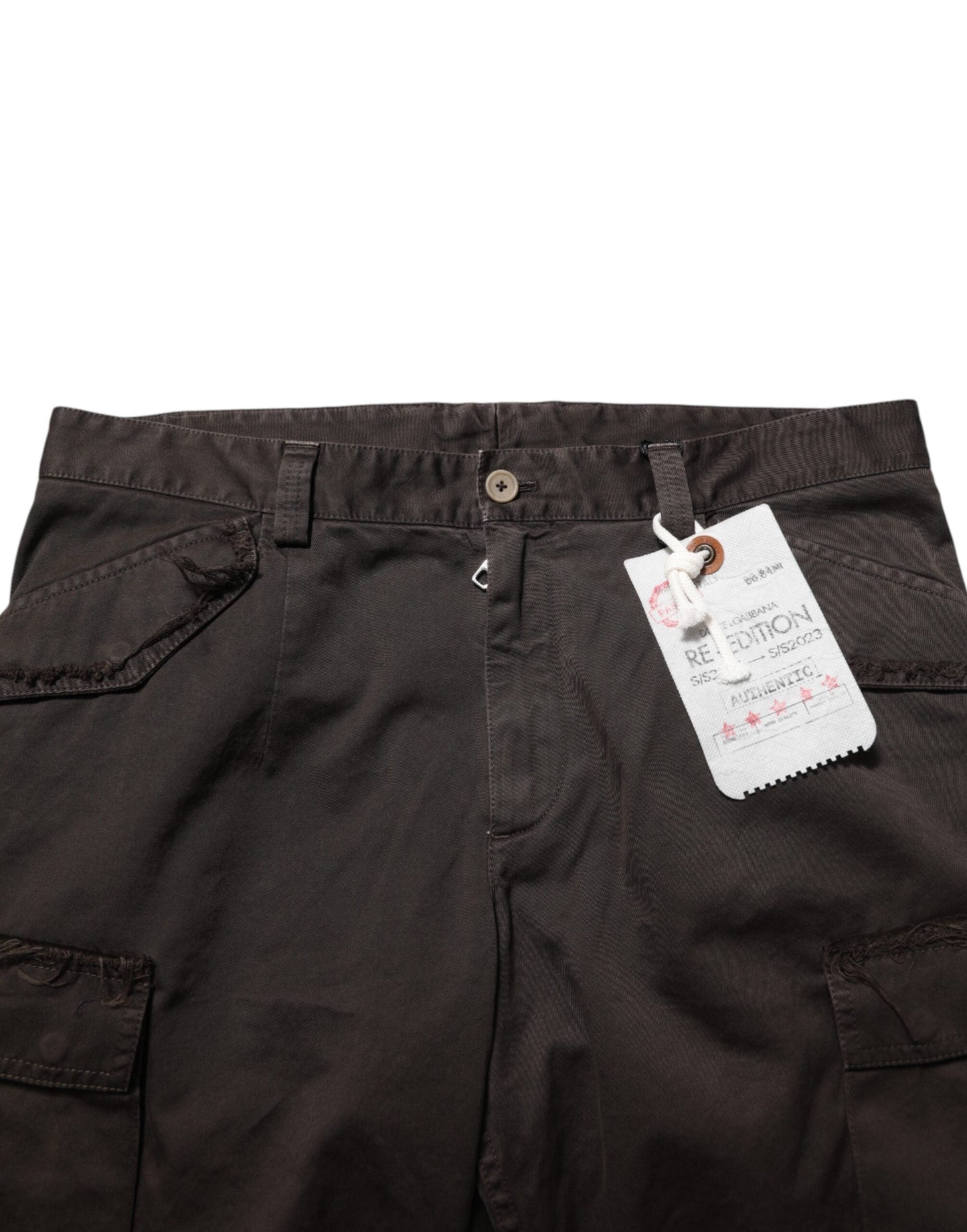 Dolce & Gabbana Brown Re- Edition Cotton Men Cargo Pants
