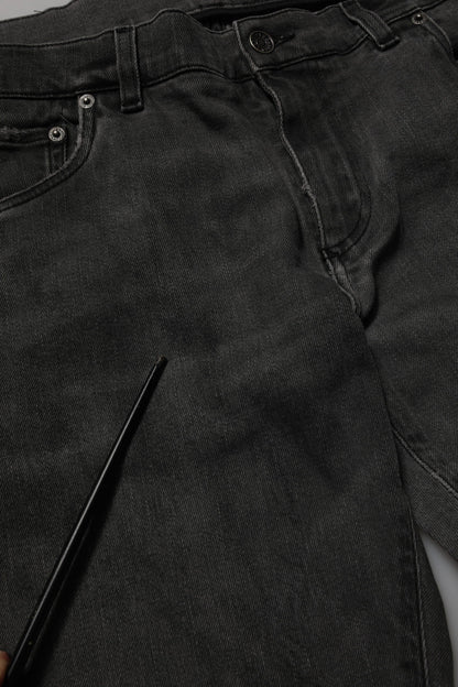 Dolce & Gabbana Dark Gray Cotton Skinny Men Denim Jeans