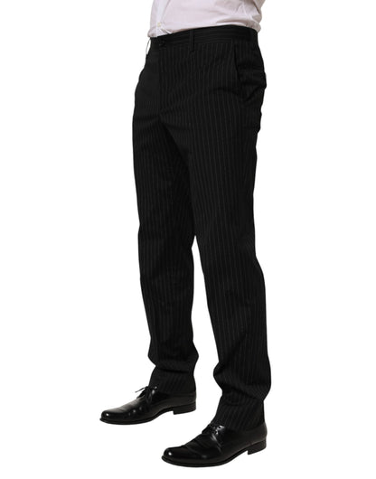 Dolce & Gabbana Black Striped Dress Formal Men Trouser Pants