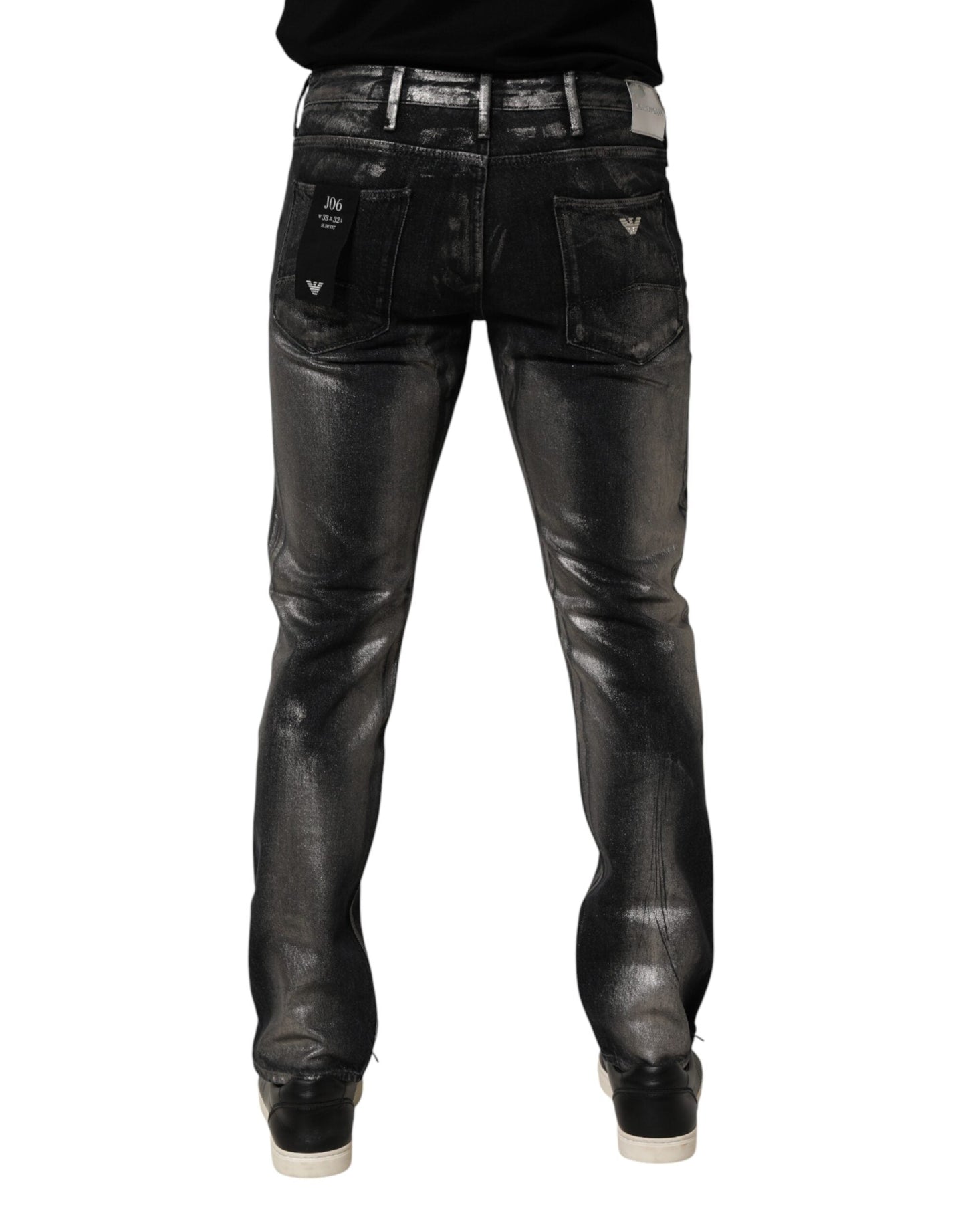 Emporio Armani Black Washed Slim Fit Men Denim Trouser Jeans