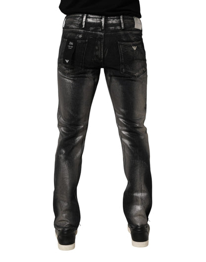 Emporio Armani Black Washed Slim Fit Men Denim Trouser Jeans