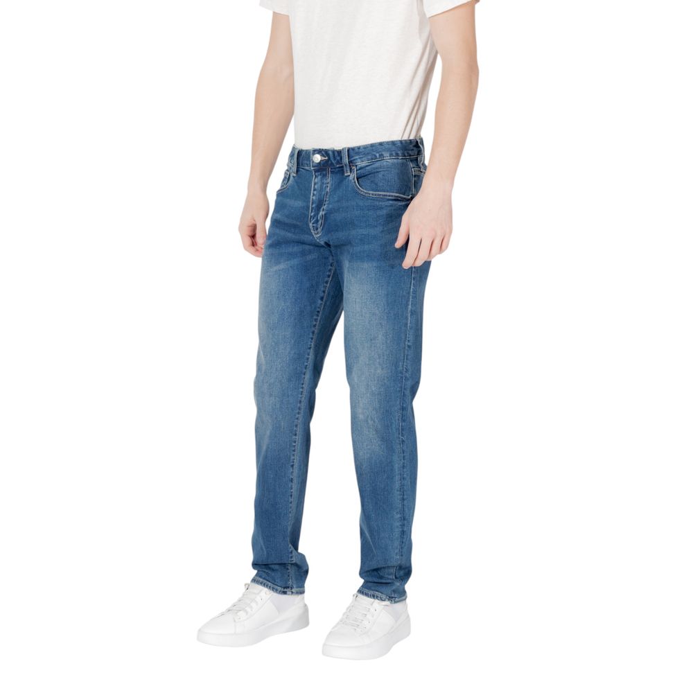 Armani Exchange Blue Cotton Skinny Jean