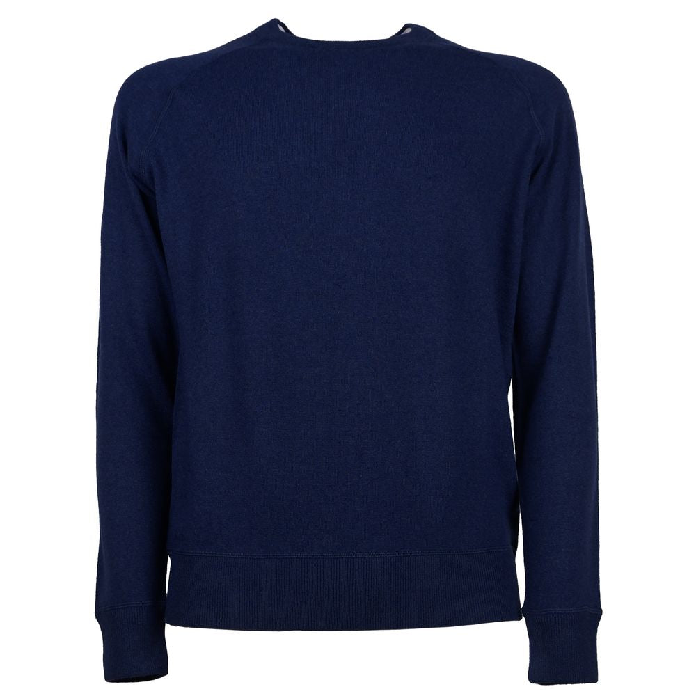 Emilio Romanelli Blue Cashmere Men Sweater