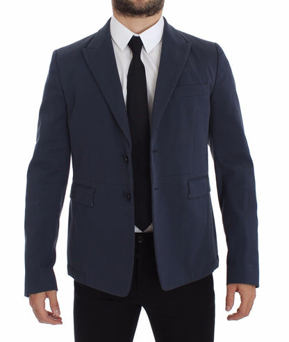 Dolce & Gabbana Blue Cotton Stretch Casual Blazer