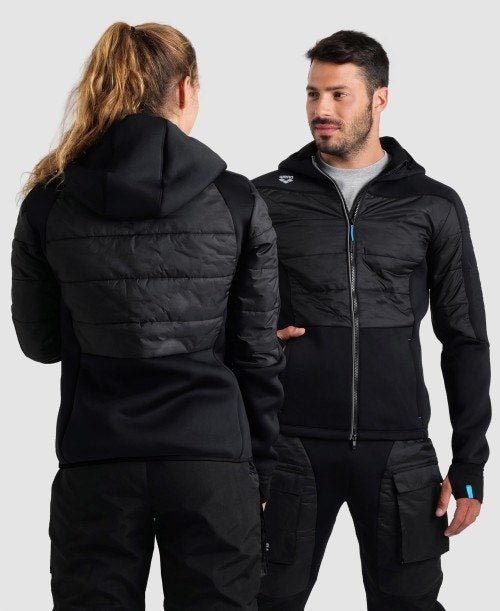 TEAM HOODED F/Z HALF-QUILTED JACKET